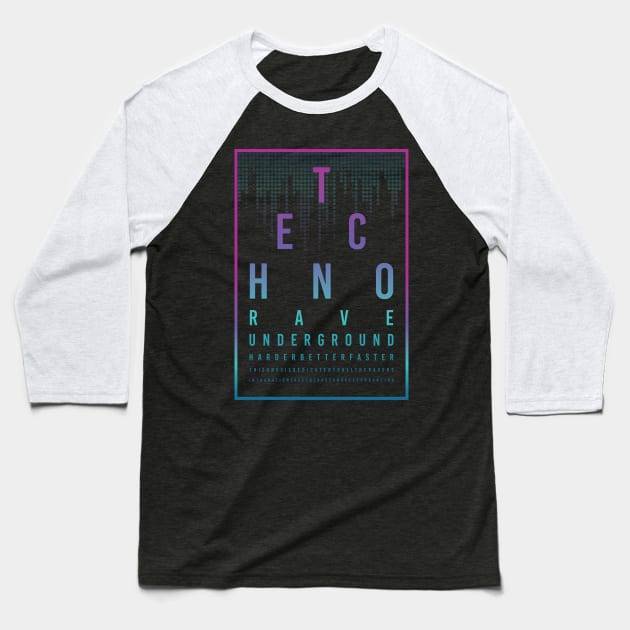 Techno Rave Faster Hardstyle Baseball T-Shirt by avshirtnation